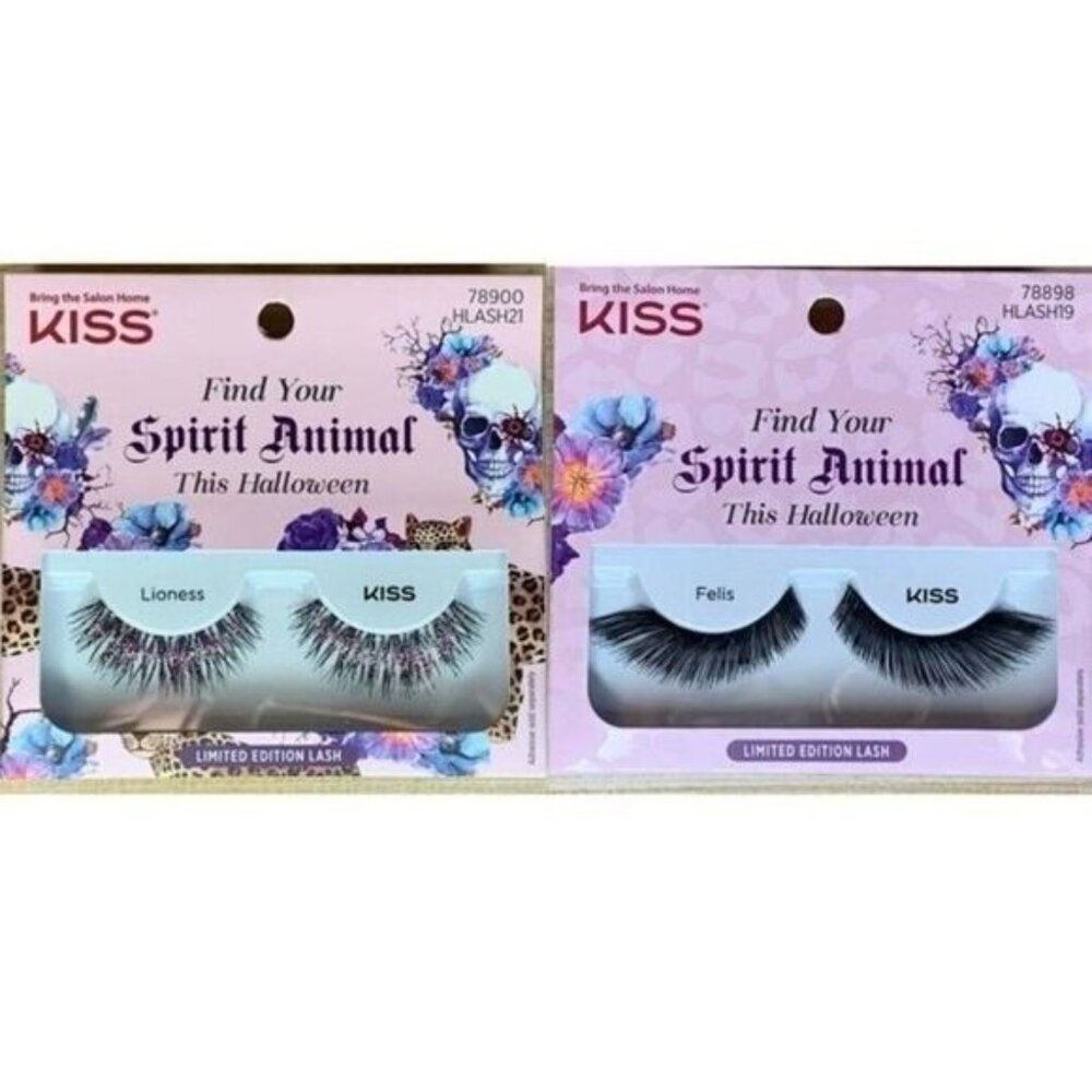 2PK Kiss Spirit Animal Halloween Eyelashes‎ Lioness Felis NEW LIMITED EDITION